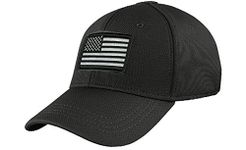 Condor Fitted Tactical Cap Bundle (USA/DTOM Patches) - Black L/XL