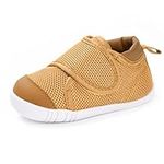 MORENDL Baby Sneakers Boys Girls First Walkers Shoes Lightweight Mesh Breathable Non-Slip Infant Shoes 6 9 12 15 18 24 Months Brown