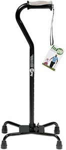 Hugo Adjustable Quad Cane, Large Base, Ebony 1 count
