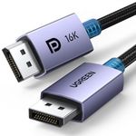 UGREEN 16K DisplayPort 2.1 Cable VESA Certified for Gaming Movies, 4K@240Hz, 8K@120Hz, 16K@30Hz, 40Gbps HDR HDCP, DP Cable Compatible with FreeSync G-Sync Monitor 4090 7900XTX, 6FT