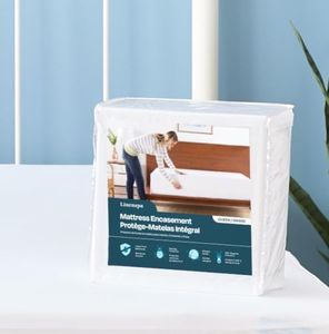 Linenspa Queen Waterproof Mattress Encasement, White