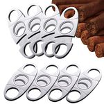 Cigar Cutter Guillotine, Stainless Steel Smooth Cigar Clippers Double Cut Blade, 8 Pack Silver Exquisite Scissors Accessories