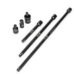 Neiko 00240A 3/8 Inch Impact Socket Extension and Socket Adapter Set, 6 Pc Reducer Set, 5", 10", 15" Long Extension Bars, Universal Joint Swivel Socket, & Reducer, 3/8 In Drive Ratchet Extension Set