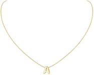 Letter A Necklace, 18K Gold Plated 