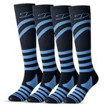 Dr Compresss Graduated Compression Socks | For Women & Men | 20-30MMHG | Best For Circulation, Media, Nurse, Running, Pregnancy, Travel and More (Blue, Large-X-Large)