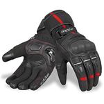 Oro Biker Winter Motorbike Gloves Winter Motorcycle Gloves Waterproof Thermal Gloves Touch Screen Winter Hiking Outdoor Sports (Black/Red, X-Large)