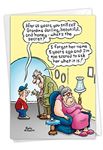 NobleWorks - Grandma's Name - Cartoon Happy Anniversary Card for Wife, Married Couples - Greeting Card with Envelope C6976ANG