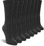 Doctor's Choice Women's Diabetic Socks, Non-Binding, Circulatory, Cushioned, Crew Socks for Swollen Feet, 4 Pack, Grey, Shoe Size 6-10, Diabetic Socks for Women Size 9-11