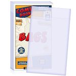 Comic Book Bags, Current Size Comic Bags 7.2 X 10.5 inch Transparent Acid-Free and Reusable Comic Book Sleeves for Regular Comics (100)