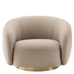 Kingsman Furnitures Brok Swivel Chair 360 Degree Rotatable Sofa for Home | Bedroom, Living, Dining & Drawing Room | Ultra Soft and Comfortable for Stress Free Premium Textured Fabric (Avalon Sand)