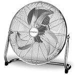 Schallen Chrome Silver Metal High Velocity Cold Air Circulator Adjustable Floor Fan with 3 Speed Settings (18")