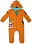 Warner Bros Scooby Doo Boys’ Hooded Footed Coverall for Newborn, Infant and Toddler - Brown