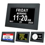 TMCC Dementia Clock Digital Day Calendar - 12 Alarm Options,Extra Large Non-Abbreviated Day & Month Memory Loss Clock for Vision Impaired, Elderly, Alzheimer, Good Gifts for People with Dementia