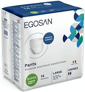 Egosan Super Incontinence Adult Pull Up Underwear with New Stretchable Waistband, Maximum Absorbency for Active Men and Women (Large, 14 ct*, 14 Diapers)