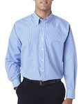 Van Heusen Men's Regular Fit Gingham Button Down Collar Dress Shirt, Periwinkle, Small