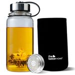 The Better Home Borosilicate Glass Water Bottle with Infuser (1 Litre) | Pack of 1 (Black)