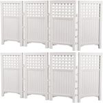 Suncast Outdoor Patio Garden 8 Panel Yard Screen Enclosure Gated Fence, White
