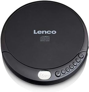 Lenco CD-010 - Portable CD Player Walkman - Diskman - CD Walkman - with Headphones and Micro USB Charging Cable - Black