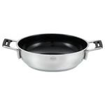 RÖSLE Silence Pro CeraPlus Serving Pan, Non-Stick & Robust, Diameter 28 cm, Heat Resistant up to 260 °C, Ceramic Sealing, Silver, 18/10 Stainless Steel, Dishwasher Safe