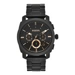 Fossil Men's FS4682 Stainless Steel Analog Black Dial Watch, Black