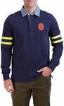 Brooks Brothers Men's Long Sleeve Emblem Rugby Shirt, Navy, XX-Large