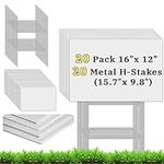 Blank Yard Signs with Stakes,20 Pac