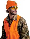 Klarny Blaze Orange Safety Vest for Men, Women, Kids, High-Visibility, Waterproof, Ultra-Quiet Deer and Bow Hunting Gear and Accessories, Hunter Orange Vest with Buckles for Warmth, Comfort, X Large