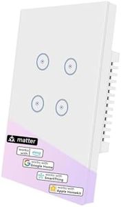 Matter Smart Light Switch, Smart Switch, Alexa Light Switch, Compatible with Alexa, Applee Home, Googlee and SmartThingss, 4 Gang