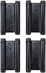 2Pairs 4Pcs 4'' Stainless Steel Matte Black Double Action Spring Door Hinge for Saloon Cafe Door Shop