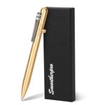 SMOOTHERPRO Solid Brass Bolt Action Pen Compatible Parker Refill with Pocket Stainless Steel Clip for Tremor Parkinson Arthritic GIft Business Collection (SP02N)