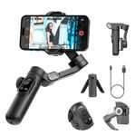 AOCHUAN Gimbal Stabilizer for Smartphone Video Recording w/OLED Display OLED Display Focus Wheel,3-Axis Professional Gimbal for iPhone 15 14 13 Pro/Max Android Black(Smart X Pro)