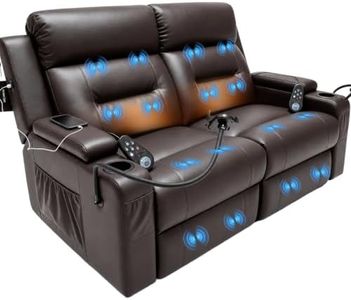 VANSOFA Loveseat Recliner, Recliner Sofa with Massage and Heat, Reclining Loveseat No Tools Needed, Recliner Chair USB A/C Charging, Theater Seating for Small Space, Couches for Living Room
