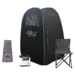 CHILLZ® Steam Pod Portable Sauna Pod – Full Body Home Sauna Pod with Remote + Touchscreen 1000W 2.6 Litre Generator inc Chair, Dry Towel, Dry Matt – New 2024 Model