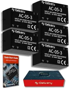 AZDelivery 5 x 220V to 5V Mini Power Supply Module compatible with Raspberry Pi