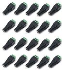 iMBAPrice® 2.1mm x 5.5mm Female CCTV Power Plug Adapter 20 Pack