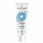 ATTITUDE Fluoride-Free Toothpaste, Plant- and Mineral-Based Ingredients, Vegan, Cruelty-Free and Sugar-Free, Whitening, Peppermint, 120 grams