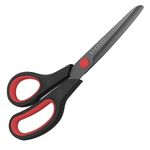 KUONIIY Scissors Ultra Sharp Titanium Coating Blades Soft Comfort-Grip Handles Multi-Purpose Scissors, BlackRed, 8 Inch