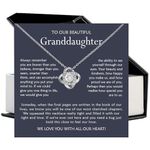 GLAVICY To Our Granddaughter Necklace, Granddaughter Necklace From Grandparents, Granddaughter Gifts From Grandma And Grandpa, Necklace For Granddaughter with Message Card, Cubic Zirconia