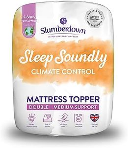 Slumberdown Climate Control Mattress Topper Double Bed - Soft Cooling Mattress Cover Ideal for Caravan, Campervan, Guest Sofa Bed - Keeps You Dry & Cool, Comfortable, Machine Washable (135cm x 190cm)