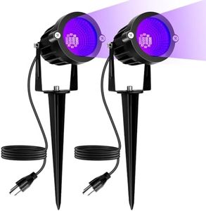 BeeLinks Halloween LED Black Light: 15W Spot Lights Outdoor UV Spotlight for Halloween Christmas | 2 PacK 110V Plug-in Blacklight with IP65 Waterproof for Party Body Paint Fluorescent Poster Neon Glow