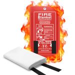FLASLD Fire Blanket 40 x 40 inch for Home and Kitchen, Fiberglass Fire Blankets Emergency for People, Flame Retardant Protection and Heat Insulation (3 ft x 3 ft)