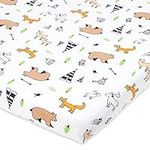 Bassinet Sheet | Stretchy Jersey Cotton Fitted Cradle Sheet 15 x 33 for Oval, Rectangle Bassinet Mattress | Sleeper Cover | Woodland Animals Product Name