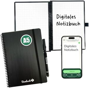 BAMBOOK Original - A5 Digitales Notizbuch mit Stift – Kariertes Whiteboard-schreibbuch – Elektronisches Notizbuch zum Schreiben, Scannen & Löschen
