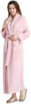 Hellomamma Long Bath Robe for Womens Plush Soft Fleece Bathrobes Nightgown Ladies Pajamas Sleepwear Housecoat, Pink, Large-X-Large