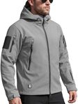 FREE SOLDIER Men's Outdoor Waterproof Soft Shell Hooded Military Tactical Jacket (Glacier Gray Small)