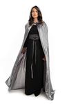 Little Adventures Deluxe Velvet Adult Cloak Cape with Lined Hood (Grey)