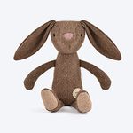 Heads Up For Tails Paws for Earth Bunny Wool Felt Plush Toy for Dogs - Brown