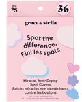 grace & stella Invisible Spot Covers with Hydrocolloid (Multishape, 36 Count) - Spot Covers with Tea Tree for Absorbing Impurities - Dermatologist Tested Skin Care, Cruelty Free, Vegan