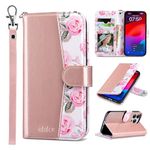 ULAK Compatible with iPhone 15 Pro Max Wallet Case for Women with Credit Card Holders, Designed Flip PU Leather Kickstand Shockproof Protective Cover for iPhone 15 Pro Max 6.7 inch 2023, Rose Gold