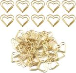 100pcs Mini Gold Heart Paper Clips, Small Cute Love Shaped Paper Clips Stainless Steel Metal Paper Clips Bookmarks for Document Note Sorting Organizing Wedding Decoration Crafts Kids Office Supplies